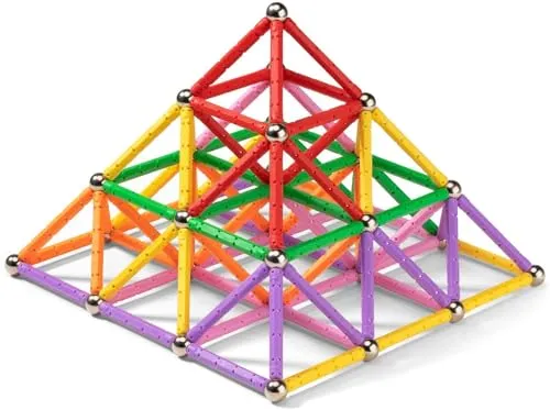 Beicarin 34 Stück Magnetische Bausteine, Spielzeug, Magnet Lernspielzeug, Magnetblöcke, Stapelspielzeug-Set für Kinder und Erwachsene, ungiftiges Bauspielzeug, 3D-Puzzle mit Aufbewahrungstasche