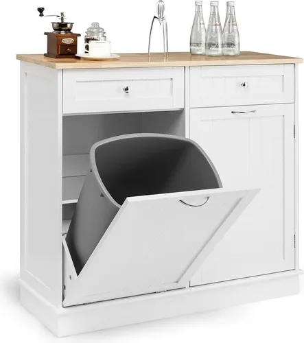 GOPLUS Küchenschrank aus Holz – Praktisches Sideboard mit großer Arbeitsplatte