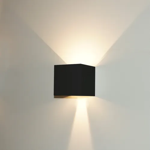 LED Wandleuchte schwarz außen & innen verstellbarer Lichtausfall 6W COB 490lm warmweiß