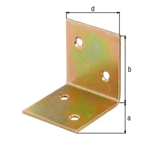 Alberts Breitwinkel galvanisch gelb verzinkt 40 x 40 x 40 mm 25er Set