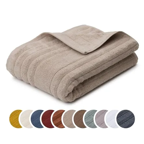 liebling Duschtuch Luxus Bio Baumwolle, Serie Marseille, 770 gr. / m², 70 x 140 cm, Ökotex, 60 Grad, saugstark, schnelltrocknend, Farbe: Taupe