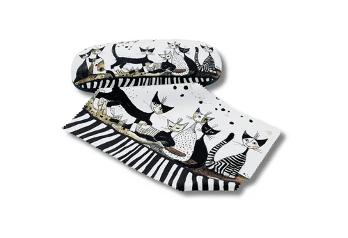 Fridolin Brillenetui Brillenetui Hardcase mit Stoffbezug und Reinigungstuch aus Mikrofaser