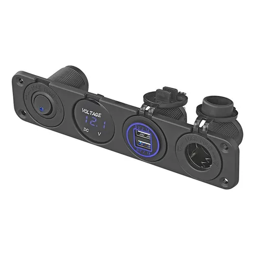 Auto-USB-Ladegerät mit DIN-Buchse und Voltmeter