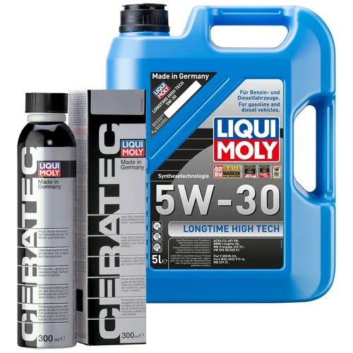 LIQUI MOLY Longtime High Tech 5W-30 5L & Cera Tec Keramik Verschleißschutz 300ml