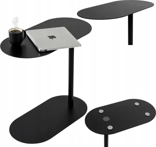 FRAMADO, Couchtisch Metall Schwarz, Beistelltisch Sofatisch, VIVO 22x40x60cm