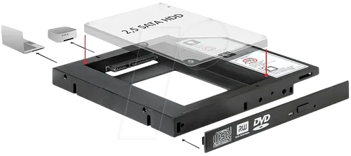 DELOCK 61993 - Einbaurahmen für SATA HDD/SSD in 5,25 Slim
