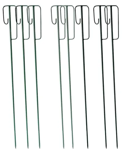 UvV 2. Wahl 8 Stück Stahl Berliner Eisen Absperrleinenhalter grün Ø12 x 1200 mm Laterneneisen UVV-Bügel für Mobile Zäune, Absperrband, Warnband, Absperrketten