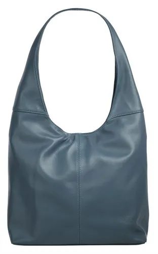 Produktbild Damen Leder Shopper PIKÉ, blau, 40x30x11 cm, Made in Italy