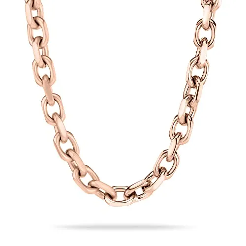 Tamaris Halskette TJ-0388-N-46 Roségold: Chunky Chain für Damen - Ketten für Damen: Grobe Gliederkette aus teilmattiertem Edelstahl in Roségold, 46 cm lang, ideal als Geschenk in original Tamaris Verpackung.