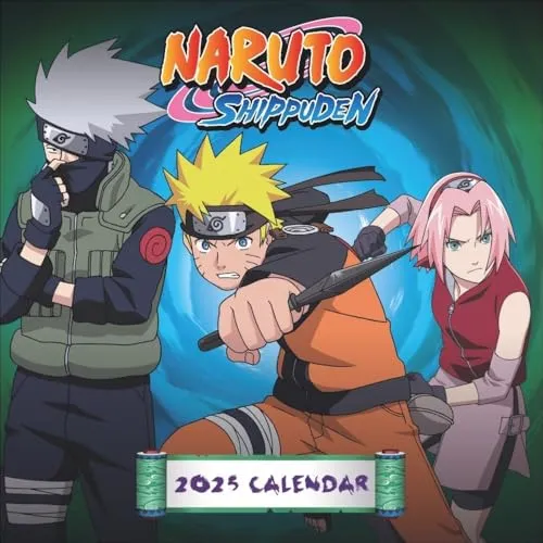 Naruto Broschurkalender 2025: Terminkalender mit Platz für Notizen und tollen Bildern aus der beliebten Anime-Serie. Fabelhafte Geschenkidee für alle Manga-Fans. 30,5 x 30,5 cm