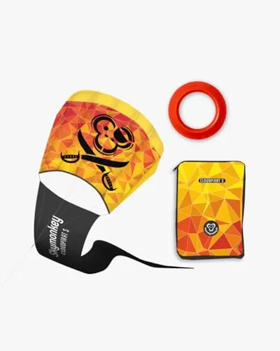 Skymonkey Cloudpirat S Kinder-Drachen ab 5 Jahre inkl. Drachenschnur, 46 cm, Sunsetorange