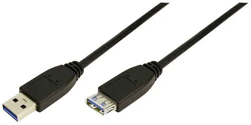 LogiLink USB-Kabel USB 3.2 Gen1 - USB-A Stecker, 3.00 cm schwarz, hohe Datenübertragungsgeschwindigkeit und langlebige Qualität