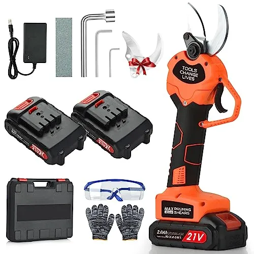 Akku Elektrische Gartenschere – 40 mm professionelle Astschere mit 2 Akkus