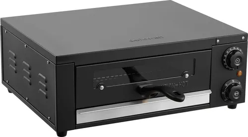 SucceBuy Elektrischer Pizzaofen, 30 cm Tischgerät, 25-300 °C, 1450 W, Pizzaofen mit Temperatur- und Zeitsteuerung sowie zwei Heizrohren, Grillrost, ideal für Küche und Gastronomie