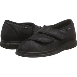 Fischer Hausschuhe Damen 3236383539 Schwarz 39 EU - Bequeme Hausschuhe mit rutschhemmender Sohle und flexiblem Klettverschluss, ideal für entspannte Stunden zu Hause. Orthopädisch gestaltet, atmungsaktiv und für breitere Füße geeignet.