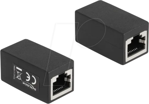 DELOCK 88003 - RJ45 Kupplung, Cat.6, UTP, schwarz