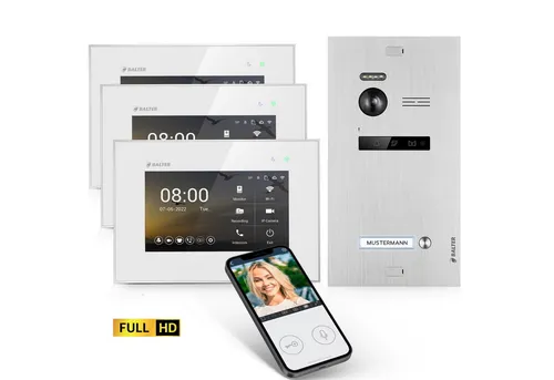 Balter Video-Türsprechanlage EVO HD WLAN – Komplettset mit Full HD Kamera - Haus-Alarmanlagen mit Full HD Kamera und 175° Ultra-Weitwinkel für gestochen scharfe Bilder. Steuern Sie Ihre Türklingel bequem per App – ideal für mehr Sicherheit und Komfort in Ihrem Zuhause!
