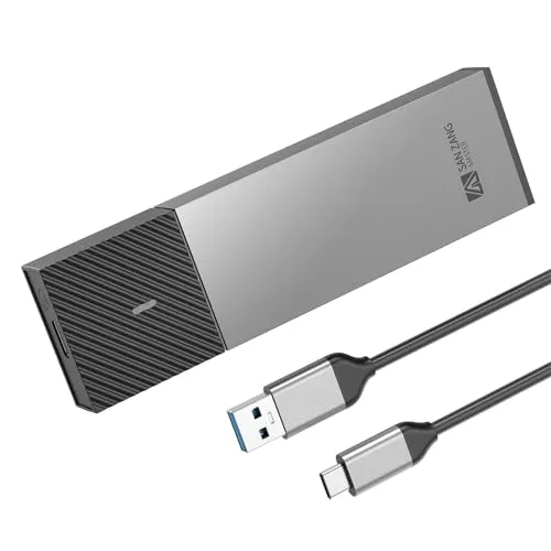SANZANG M.2 NVMe Gehäuse SSD Gehäuse mit 10 Gbit/s Übertragung, USB 3.2 NVME SSD Gehäuse Adapter für 2230 2242 2260 2280 M.2 PCIe NVMe M-Key & M+B Key SSD (werkzeuglos, Typ C auf A)