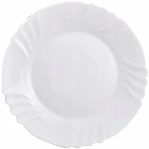 6x Geschirr Glas Opal Ebro Weiß Tisch Teller 25,5Cm - Elegante flache Teller aus hochwertigem Opalglas, ideal für stilvolle Tischgedecke und alltägliche Mahlzeiten.