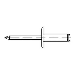 Blindniete Alu/A 2 Flachkopf K 11 A 5 x 20 S, 250 Stück - Blindnieten für stabile Verbindungen, mit großem Flachkopf (Ø= 11) und Sollbruchdorn, ideal für Metall- und Holzarbeiten, 250 Stück im Set.
