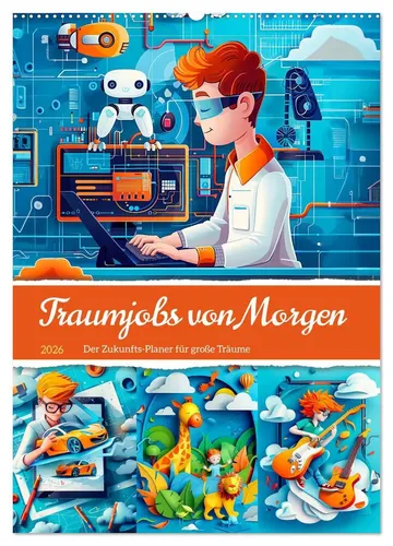 Anja Frost | Traumjobs von Morgen - Zukunfts-Planer für große Träume - Kalender 2025 mit 14 Seiten, präsentiert aufregende Traumberufe und inspiriert Kinder zu abenteuerlichen Karriereträumen. Ideal für kreative Köpfe!