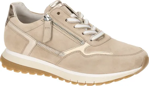 GABOR Sneaker Low aus Rauleder für Damen, Größe 42, beige - Elegante Gabor Sneaker in beige aus hochwertigem Rauleder, ideal für stilsichere Damen. Mit Wechselfußbett für hohen Komfort und optimalen Sitz, perfekt für breite Füße.