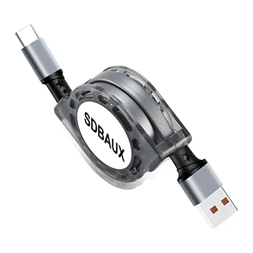 SDBAUX USB C Kabel 1M, QC 3.0(3A) Schnellladung Einziehbares USB Typ C Ladekabel und Datenkabel für iPhone 16/15 Serie, iPad Pro 2020, Samsung Galaxy S25 S24 S23 Ultra, Huawei, LG, Moto, Sony, Switch