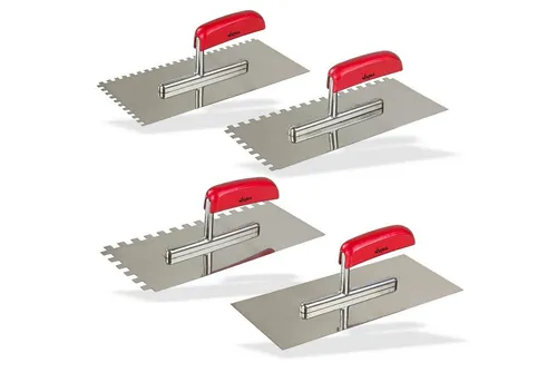 Glättekellen Set 4-teilig - Maurerkellen Set mit 4 verschiedenen Kellen, ideal für präzises Glätten und Verarbeiten von Putz und Estrich.
