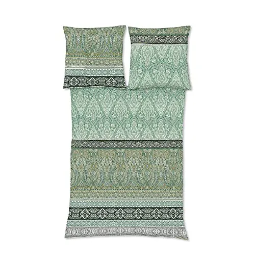 fleuresse Mako-Satin Bettwäsche Modern Classic Oldham Herbs - Bettwäsche-Sets aus 100% Baumwolle, mit leicht glänzendem Mako-Satin, hautsympathisch und strapazierfähig, ideal für einen erholsamen Schlaf.