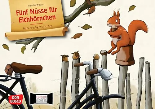 Fünf Nüsse für Eichhörnchen Kamishibai Bildkartenset