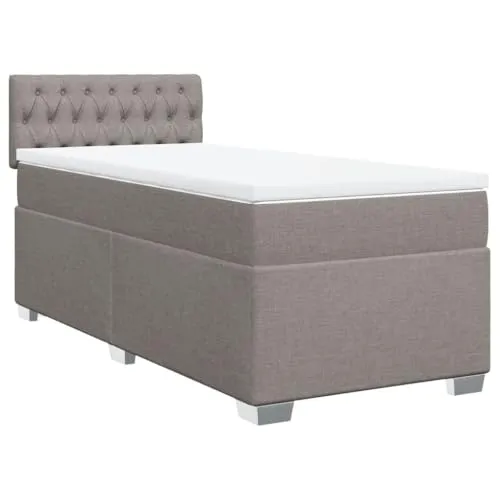 vidaXL Boxspringbett Taupe 100x200 cm mit Matratze von vidaXL