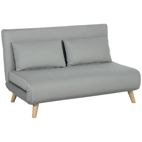 HOMCOM 3 in 1 Schlafsofa mit Bettfunktion - Platzsparendes Schlafsofa mit 6-fach verstellbarer Rückenlehne, ideal für kleine Räume und Gästezimmer. Hochwertige Samtoptik und robustes Design für maximalen Komfort und Haltbarkeit.