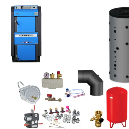 ATMOS DC22GSE Scheitholzvergaser 23 kW Komplettset