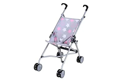 Knorrtoys 12644 - Puppenbuggy SIM - Star Grey pink