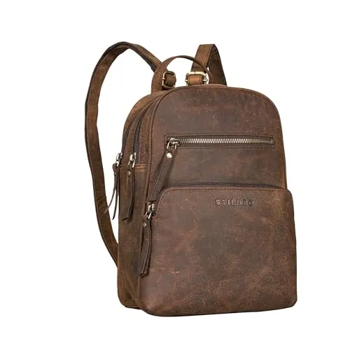 STILORD 'Fabienne' Kleiner Vintage Damen Rucksack - Tagesrucksäcke mit vielen Fächern für optimale Organisation und verstecktem Diebstahlschutz - ideal für Freizeit und City.