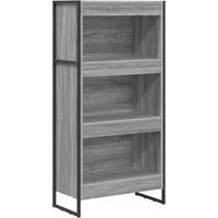 vidaXL Bücherregal Graues Sonoma 80 x 30 x 155 cm - Industrielles Bücherregal aus Holzwerkstoff, stilvoll und praktisch. Bietet viel Stauraum für Bücher und Deko, ideal für moderne Wohnzimmer.