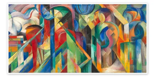 Posterlounge Wandbild Stallungen, Franz Marc, erhältlich als Poster, Leinwandbild, Wandsticker oder Acrylglasbild