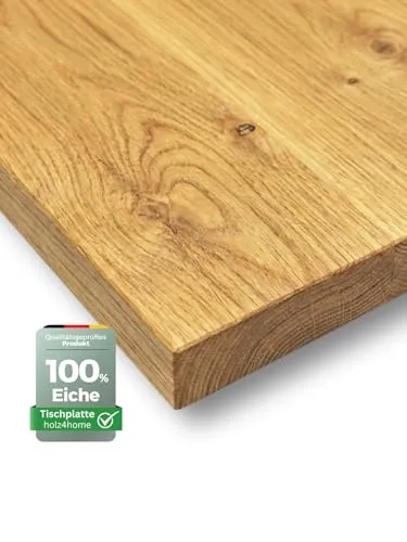 Massive Eiche Tischplatte 140 x 80cm - Zubehör für Möbel – Individuelle Tischplatte aus massiver Eiche, geölt und verleimt, für höchste Stabilität und Langlebigkeit, ideal für kreative Möbelgestaltungen.