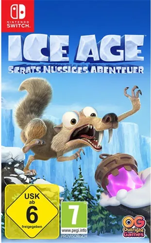 Ice Age Scrats Nussiges Abenteuer - Switch - 3D Action-Adventure für Nintendo Switch, begleite Scrat auf seiner Suche nach Kristallnüssen und erlebe witzige Herausforderungen in bekannten Ice Age Schauplätzen.