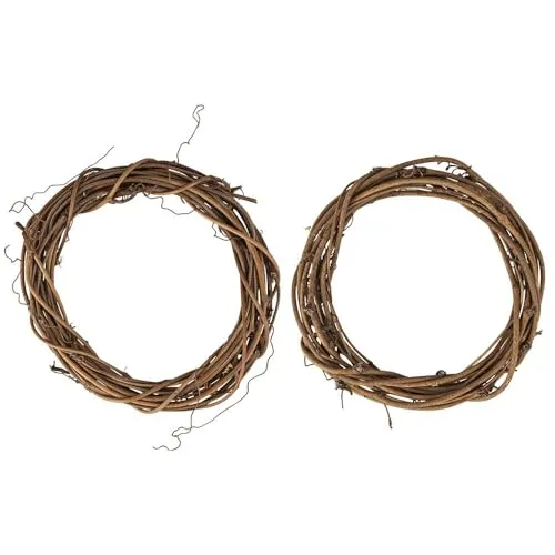 Ideen mit Herz Rattan-Kränze | Mini-Kränze | Ostern | Weihnachten | Weidenkränze | innen: Ø 7cm, außen: Ø 10 cm | 2 Stück