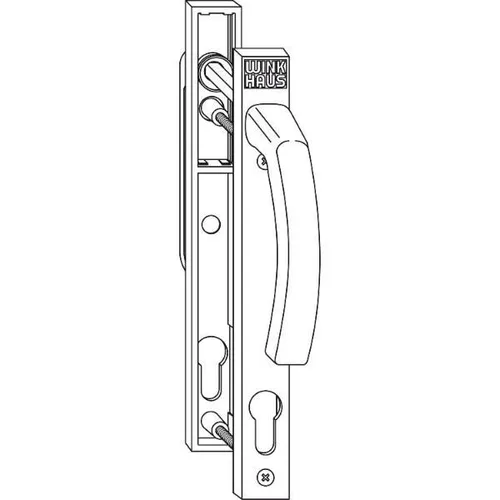 Winkhaus Griffgarnitur RR - Neusilber F1 für Fenstertüren - Fensterbeschläge & -schlösser, hochwertige Aluminium-Griffgarnitur mit abschließbarem Außengriff, ideal für Fenstertüren mit Rollladen.