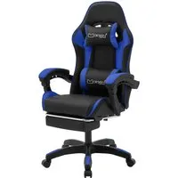 Ml-Design Gamingstuhl, Blau, Ergonomischer Komfort für Gamer - Bürostuhl mit hochwertigem PU-Leder, ausziehbarer Beinauflage und verstellbarer Rückenlehne – ideal für lange Gaming-Sessions oder Büroarbeit.