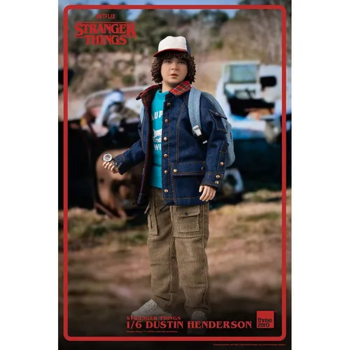 ThreeZero 1:6 Dustin Henderson - Stranger Things Actionfigur - Offizielle Lizenzierte Sammlerstück von Stranger Things, detailgetreu und perfekt für Fans und Sammler.