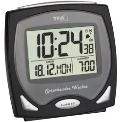 TFA Dostmann Sprechender Funk-Wecker in grau von TFA Dostmann