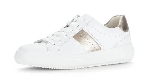 GABOR Plateausneaker für Damen, Gr. 41, Weiß-Gold - Modische Plateausneaker von GABOR aus hochwertigem Leder und Textil, mit weichem Schaftrand und komfortabler Passform für jeden Tag.