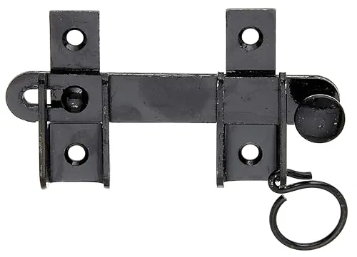 Alberts 864606 Schlagladen-Überwurf | mit Feststell-Vorrichtung | schwarzer Tauchlack | Größe 120 x 65 mm | 10er Set