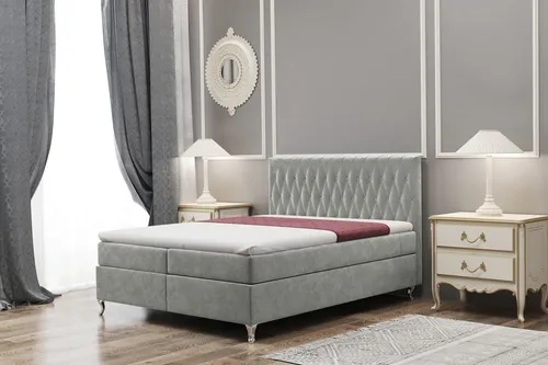 Boxspringbett ESME 180x220cm in Riviera Grau