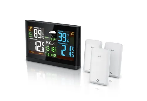 BEARWARE Funkwetterstation mit 3 Außensensoren von BearWare