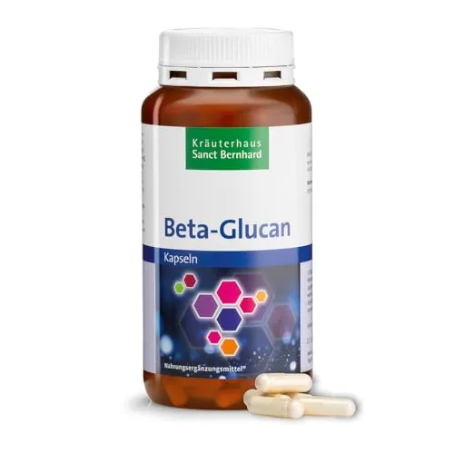 Sanct Bernhard Beta-Glucan-Kapseln - Verdauungsenzyme zur Unterstützung eines normalen Cholesterinspiegels, mit 180 Kapseln für eine tägliche Einnahme von 3 g Beta-Glucan aus Hafer.