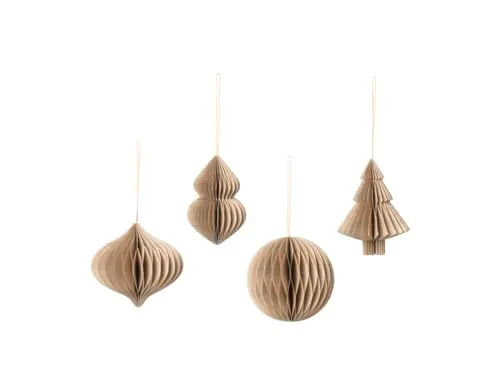 Broste Copenhagen Christmas Mix Deko-Anhänger 4er-Set - Sonstige Dekoartikel und geometrisches Design, ideal für eine festliche Stimmung an Weihnachtsbaum oder Strauch.